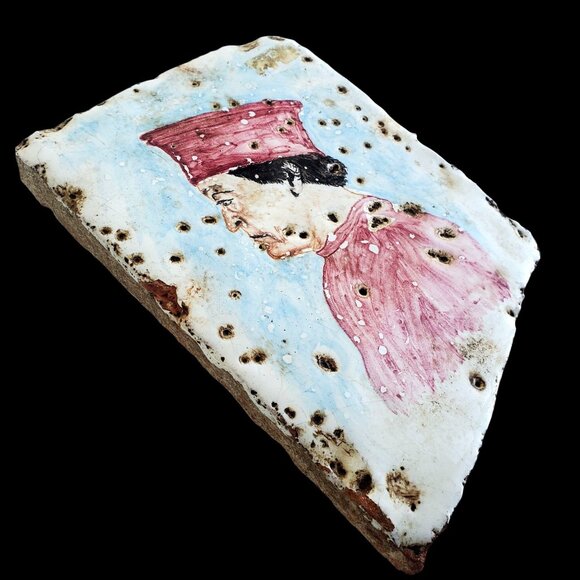 Duke de Montefelto Portrait Copy Hand-Painted Ceramic Tile - Picture 11 of 13